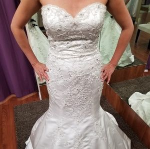 Jasmine mermaid beaded light-ivory wedding dress